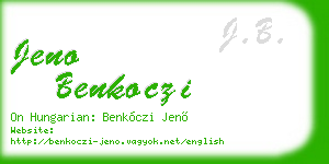 jeno benkoczi business card