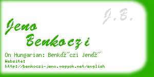 jeno benkoczi business card